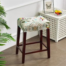 Chair Covers Rectangle Stool Stretch Bar Spandex Washable Bench Seat Cover With Strap For Dining Room Kitchen