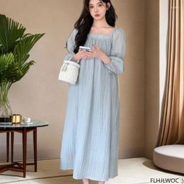 Casual Dresses Loose Clothes 2024 Spring Summer Holiday Patchwork Printed Fashion Woman Lace-Up Comfortable Long Maxi Dress