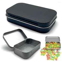 Gift Wrap Metal Iron Box Small Empty Flip Lid Storage Hinged Frosted Candy Container