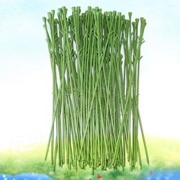 Decorative Flowers 50Pcs Artificial Flower Stems Floral Wire Stem DIY Making Rod Craft Supplies ( Green Home Accessories