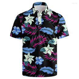 Men's Polos Hawaiian 3d Printed Ducks Polo Shirt For Men Summer Geometric Pattern Tshirts Casual Lapel Short Sleeve Tops Street Tee Shirts