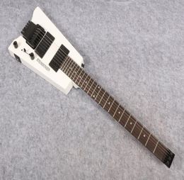 new White Steinberger Spirit Headless Electric Guitar 24 frets Good Black Pickups Tremolo Bridge Black Hardware3360664