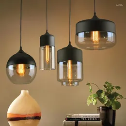 Ceiling Lights Nordic Modern Pendant Loft Glass E27 E26 Bulb LED Kitchen Hanging Lamps Restaurant Bar Living Room Bedroom