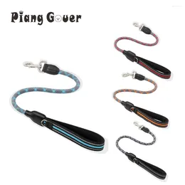 Dog Collars Short Leash Pet Reflective Walk Tracking Lead Rope For Medium Dogs Training Control Durable Leashes Supplies