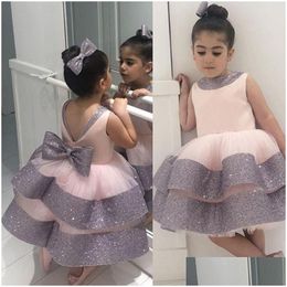 Girls Dresses Toddler Girl Tutu Sequin Bow Dress Princess For Baby First 1St Year Birthday Infant Party Pageant Christeng Gown Drop De Dhmux