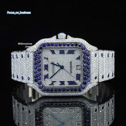 Hot Selling Luxuries Iced Out Moissanite Watch Hip Hop Wrist Watch For Women Stainless Steel Bust Down Watch At Factory Price