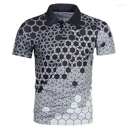 Men's Polos Summer 3D Print USA Flag Polo Shirt For Men Fashion Streetwear Lapel Short Sleeves Tees Casual Button T Shirts Clothes