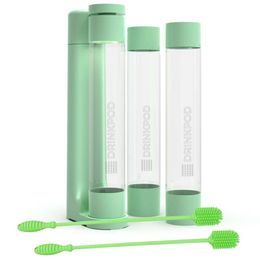 Fizzpod Home Soda Dispenser Carbonated Water Dispenser, Equipped with 3 and 2 Bottles of Brushes (gray Green)