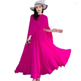 Casual Dresses Cloak Style Women's Dress Vestidos Chic Summer Shawl Two-Piece 2024 Retro Sleeveless Bohemian Beach Long