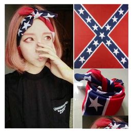 Party Favour 55 X55Cm Confederate Rebel Flag Bandanas Flags Print Bandana For Adt Headbands Two Sides Printed Zc370 Xcm S Ed Drop Del Dhter