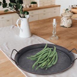 Plates Circle Tray Wrought Iron Storage Old Style Kitchen Dinner Plate Po Prop Retro Bread Organizing Holder