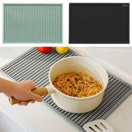 Table Mats Dish Drain Mat Silicone Drying Slip Resistant Easy Clean Heat Quick Dry