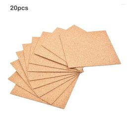 Table Mats Functional Vintage Cork Coasters 20Pcs Square Mat Heat Insulation Anti Slip Surface Office And Home Decoration