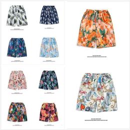 Hawaiian Beach Pants Mens Summer Loose Home Casual Shorts Beach Couple Capris