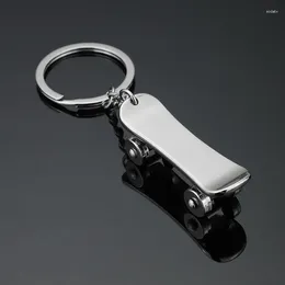 Keychains Indusleaves Creative Gifts Personality Parkour Sports Scooter Metal Keychain Car Advertising Waist Chain Pendant Accessories