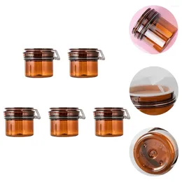 Storage Bottles 5 Pcs Bottle Glass Containers Ointments Jars Refillable Makeup Empty Can Creams Screw Pe Travel Sample