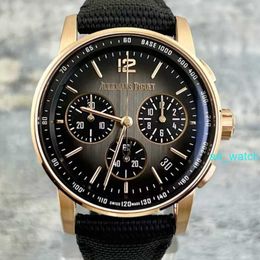 Grestest AP Wrist Watch Epi CODE 11.59 Series 26393NR Rose Gold Ceramic Smoked Grey Plate Mens Fashion Casual Business Chronograph Watch