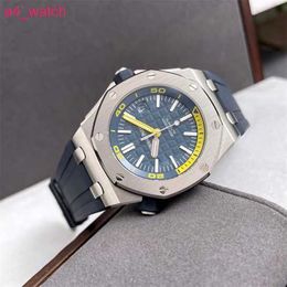 Grestest AP Wristwatch Royal Oak Offshore Series Automatic Mechanical Diving Waterproof Steel Rubber Band Date Display Watch Mens Watch 15710ST