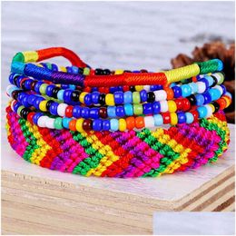 Chain Set Bracelet Bohemian Hand-Woven Arrow Bead Colour Tassel Drop Delivery Otswr