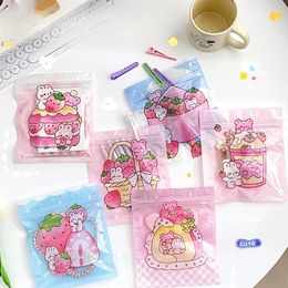 Storage Bags Cute Cartoon Pattern Gift Paper Bag Jewelry Small Object Girl Heart Self-sealing Packaging Soft Cute.