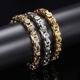 Chain HNSP 8MM stainless steel bracelet used for mens bracelets motorcycles rocks mens Jewellery Q240401