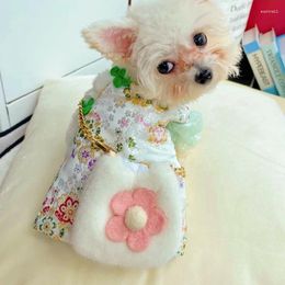 Dog Apparel Winter Coat Jacket Tang Suit Year Pet Clothes Cat Puppy Clothing Spring Festival Costume Outfit Garment Bag