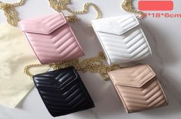 Designer Kids letter metal chain handbags 2022 girls rectangle single shoulder bag children PU leather messenger purse A84381011702