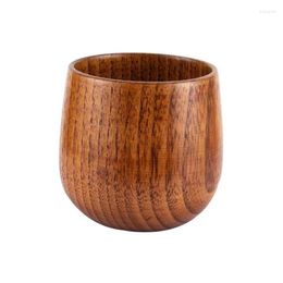 Cups Saucers Wood Japanese Style Tea Cup Beer Coffee Mug Natural Solid Perfect For Home Kitchen Cold Or Drinks