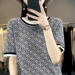 Womens Cotton Tshirt Fashion Retro Harajuku Pattern Summer Short Sleeve Top Cloth 240328