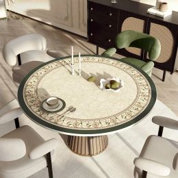 Table Cloth Round Mat Flower Pastoral American Leather Waterproof And Oil Resistant Washable Nordic Premium Drop Delivery Home Garden Dh67S