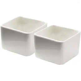 Plates 2 Pcs Sugar Bowl Seasoning Plate Sauce Spice Container Sweetener Soy Dish Ceramics Condiments Containers