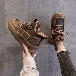 Boots Botines Mujer Winter Warm Cotton Boots Woman Casual Sports Platform Skateboard Shoes Female Comfort Warm Plus Plush Ankle Boots