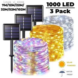 LED Strings 102M/52M/32m/22m/11m/7m Solar Light Outdoor Festoon Waterproof Garland String Lights Street for Party Wedding Decor YQ240401