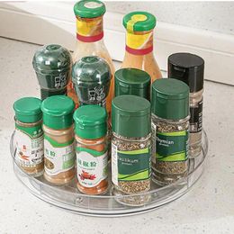 Kitchen Storage Turntable Organizer Round Shelf Condiment Rack Multifunction Clear Rotating Trays Makeup Box