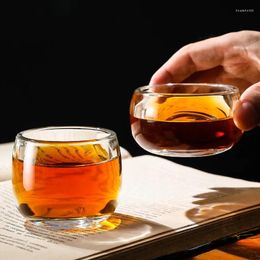 Tea Cups 80ml Cup Tall And Short 2 Types Crystal Glass Pure Natural Thickened Wine Transparent Gifts For Friends Water