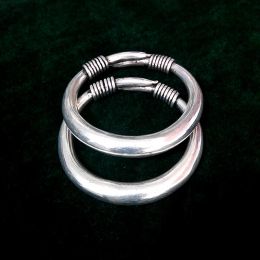 Bangles hot sell new free shipping 100% Handmade traditional technique of plant flower Miao silver bracelet retro bird pawn bangle