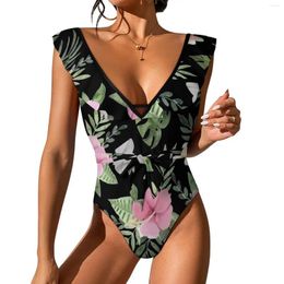 Women's Swimwear One-Piece Swimsuit Printed Deep V Neckline Sexy Polynesian Halter Bikini 2024