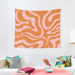 Tapestries Liquid Candy Retro Abstract Pattern In Pink And Orange Tapestry Room Decorations Wall Hanging Bedroom Deco