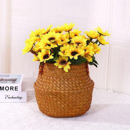 Decorative Flowers Simulate 7 Sunflowers Bouquets Of Wedding Scenes Home Decoration Living Room Artificial