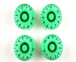 1 Set of 4pcs Clear Transparent Green Electric Guitar Knobs For Gibson LP Style Electric Guitar Wholes1201428