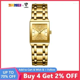 Wristwatches 2024 Luxury Golden Quartz For Ladies Fashion 30m Waterproof Female Girl Watches Relogio Feminino Clock Women's