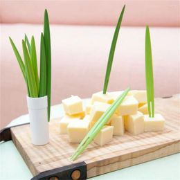 Forks Cartoon Dessert Bamboo Leaf Shape Health Hygiene Exquisite Workmanship Grade Kitchen Supplies