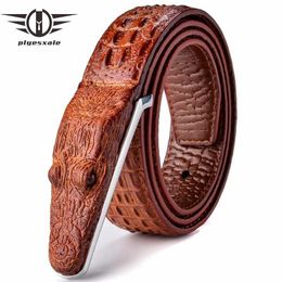 Belts Pleesxale brand mens belt luxury leather designer belt mens high-quality Ceinture Homme Crocodile Cinturones Hombre 2023 B2 Q240401