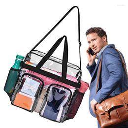 Storage Bags Travel Tote Clear Zippered Toiletry Multi-pocket Transparent Handbag With Two External Front Pockets