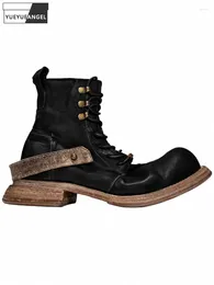 Boots Designer Men Horsehide Genuine Leather Military Ankle Winter Back Strap Lace Up High Top Work Shoes Customized 15 Days