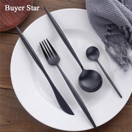 Flatware Sets Buyer Star 24-pcs Stainless Steel SUS304 Set For Home/Kitchen/Restaurant/el Stylish Matte Cutlery Service 8