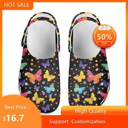 Slippers Noisydesigns Summer Men Garden Beach Sandals Cave Hole Women Shoes Breathable Butterfly Pattern Indoor Outdoor