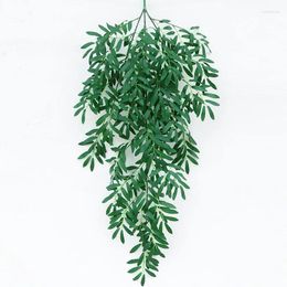 Decorative Flowers 130cm Artificial Olive Leaves Willow Wall Hanging Fake Wedding Home Decoration Green Plants