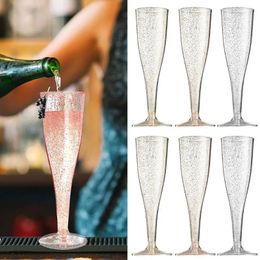 Disposable Cups Straws 10pcs Goblet Easy To Use Drinking Wedding Party Bar Event Supplies Cocktails Cup Champagne Flute Dining Room Supply