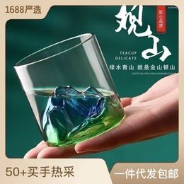 Wine Glasses Guochaofeng Colour Guanshan Glass Japanese Water Cup Coffee Tea Whisky Household Heat-resistant